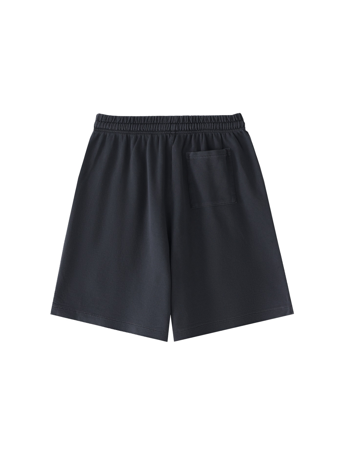 Vintage wash cotton shorts in Black, back view