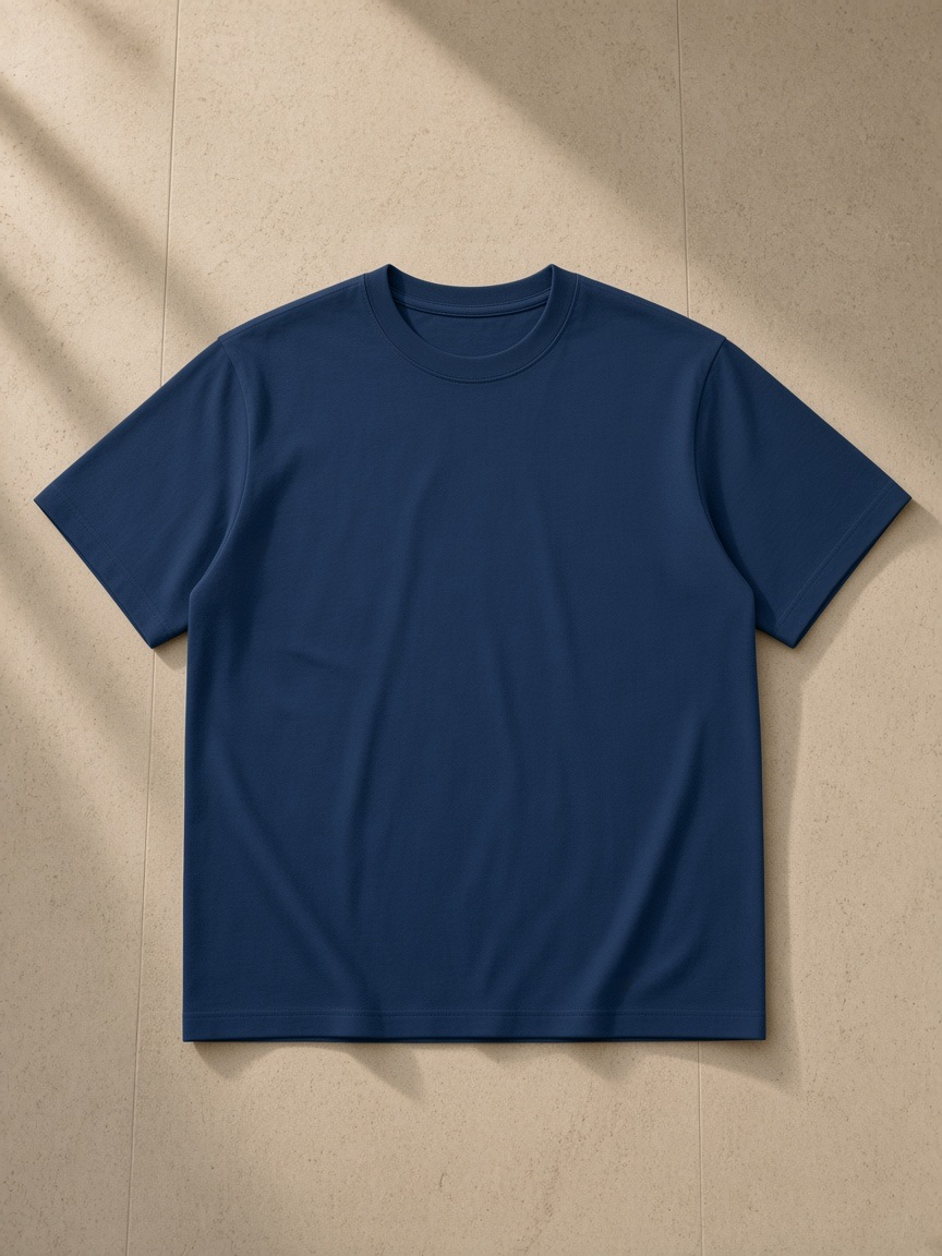 Unisex Mid-Weight Cotton T-Shirt Navy Blue