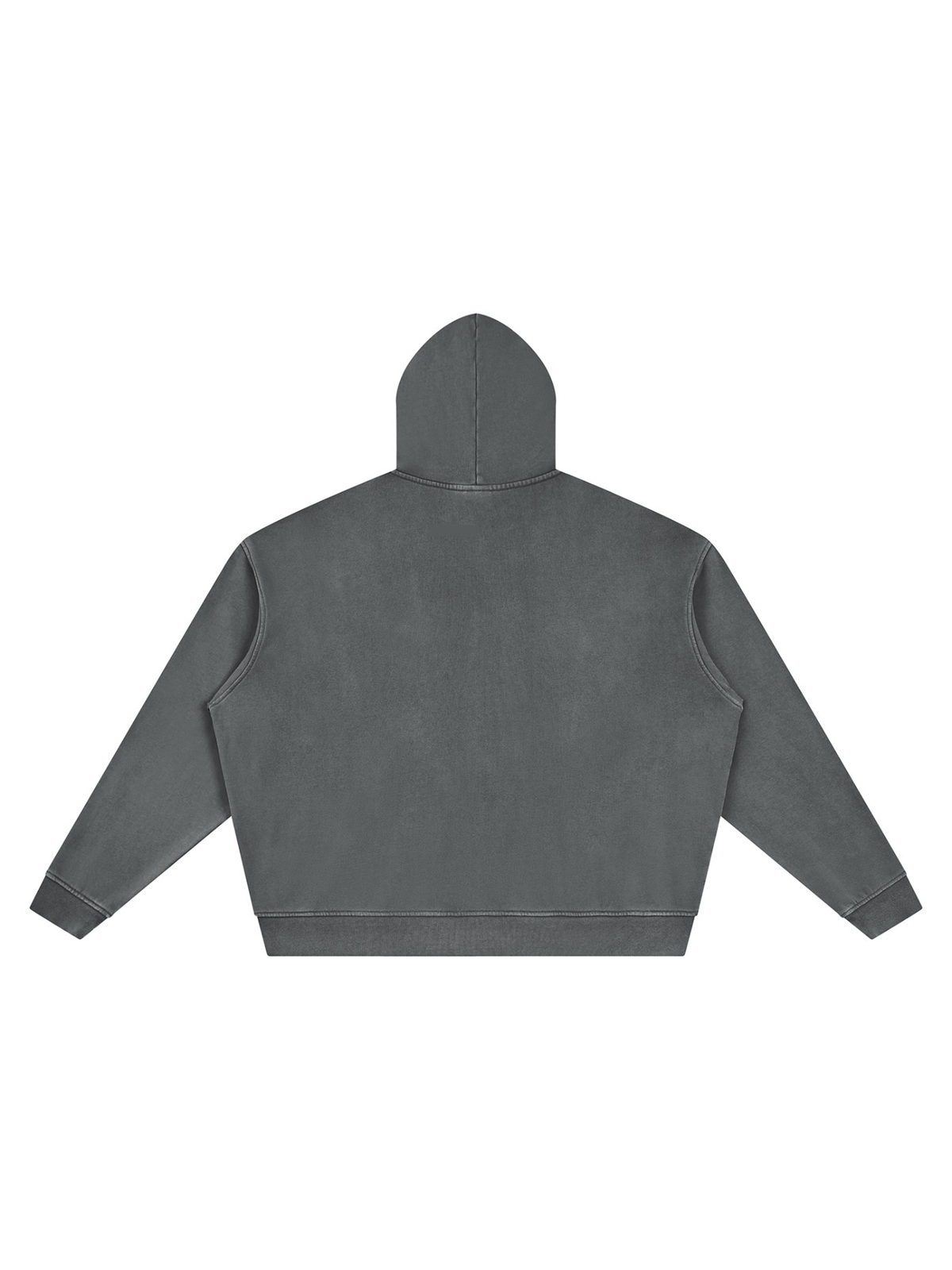 Vintage wash boxy hoodie in Dark Gray, back view