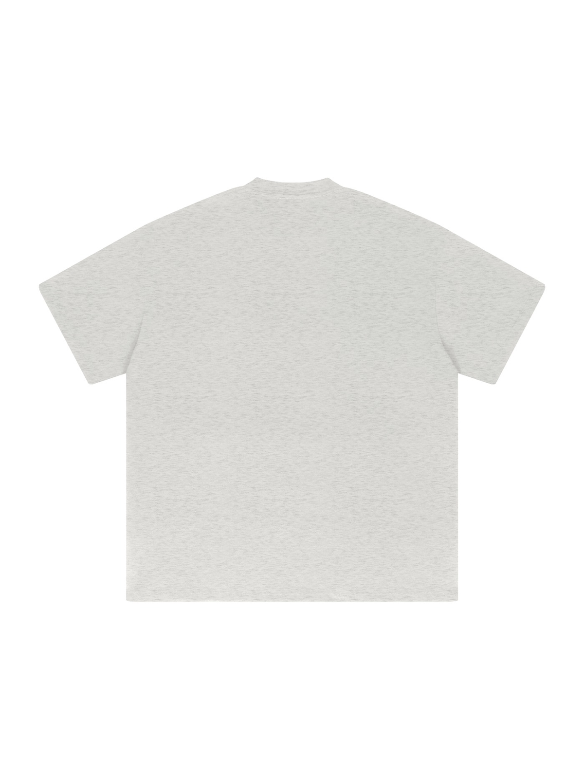 St. Moritz Heavyweight Drop Shoulder T-Shirt by Marcel Afters in Oat Gray, back view, on white