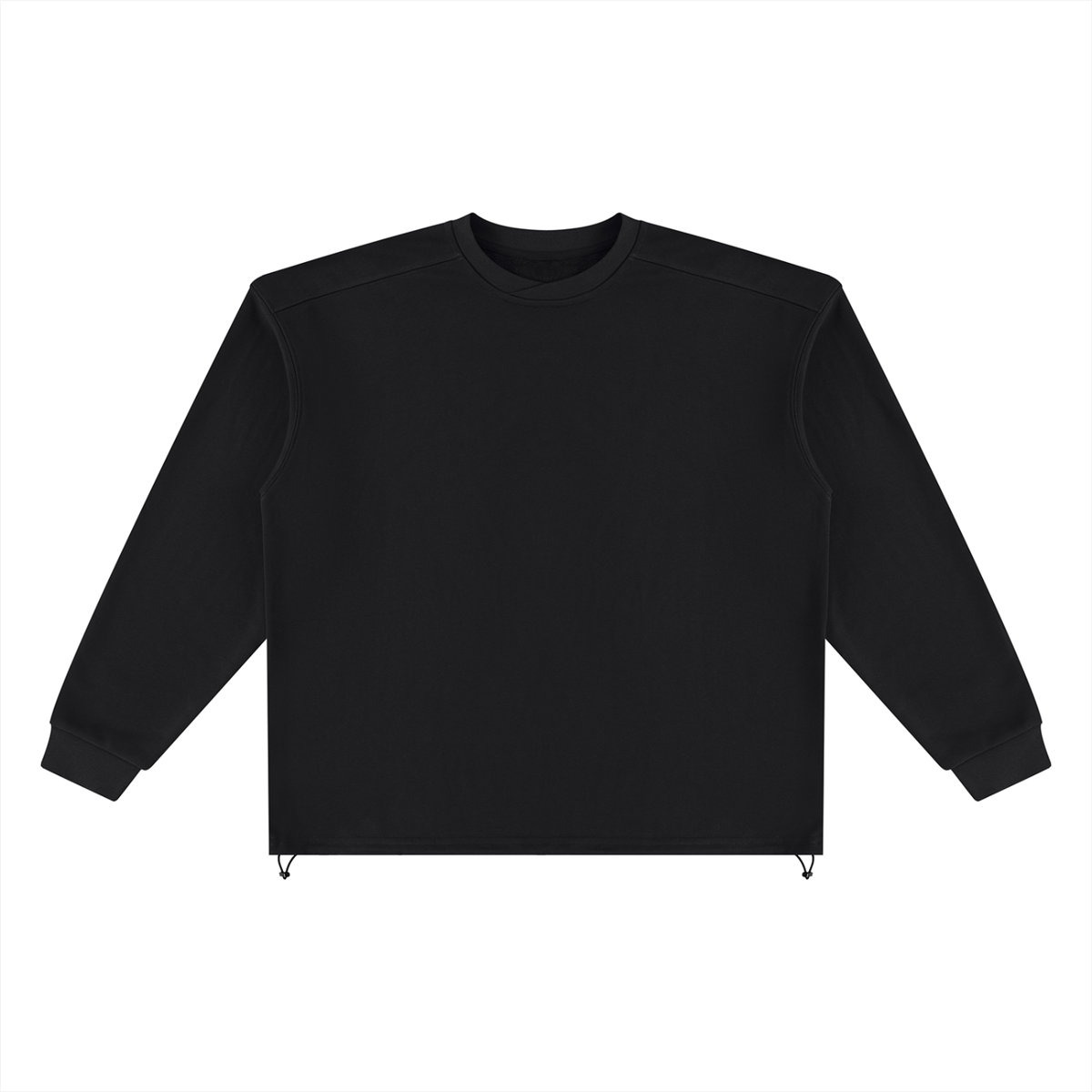 Heavyweight oversized boxy sweatshirt in Black, front view
