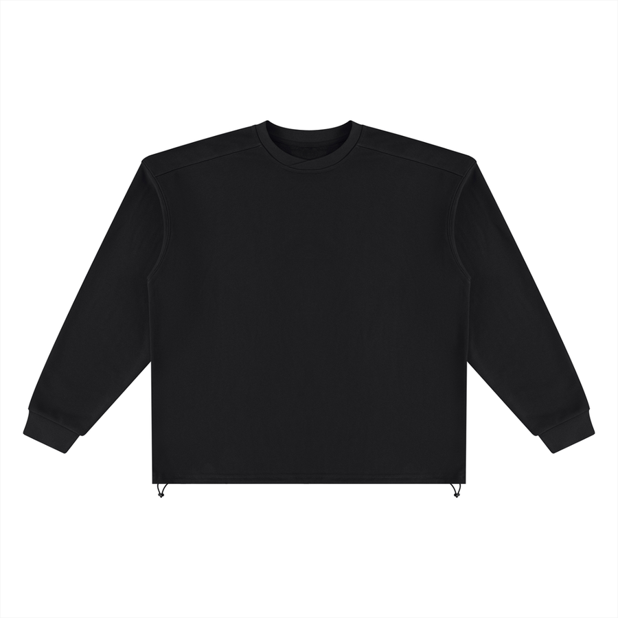 Heavyweight oversized boxy sweatshirt in Black, front view