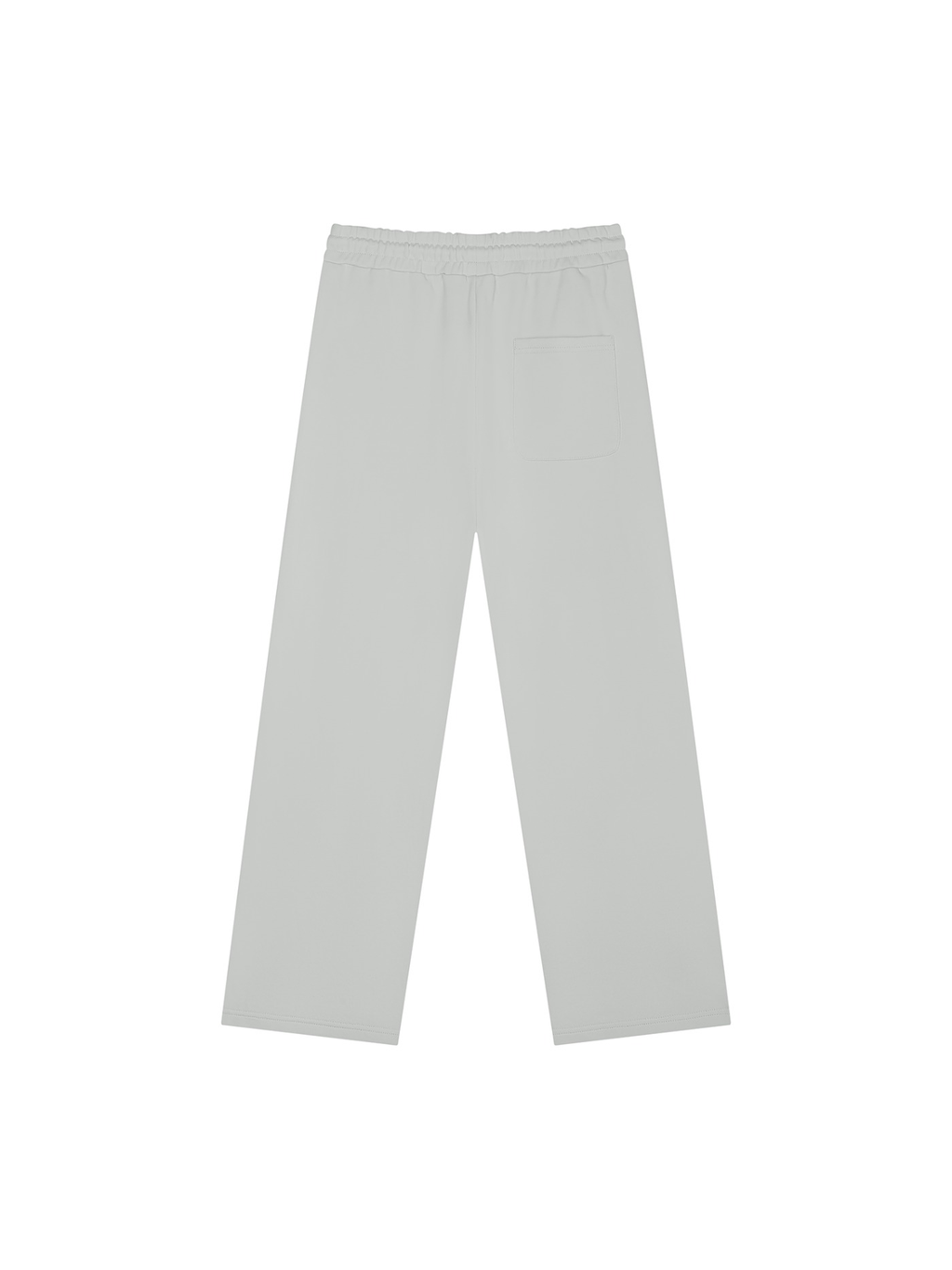Unisex heavyweight sweatpants in Light Gray, back view on white. Marcel Afters