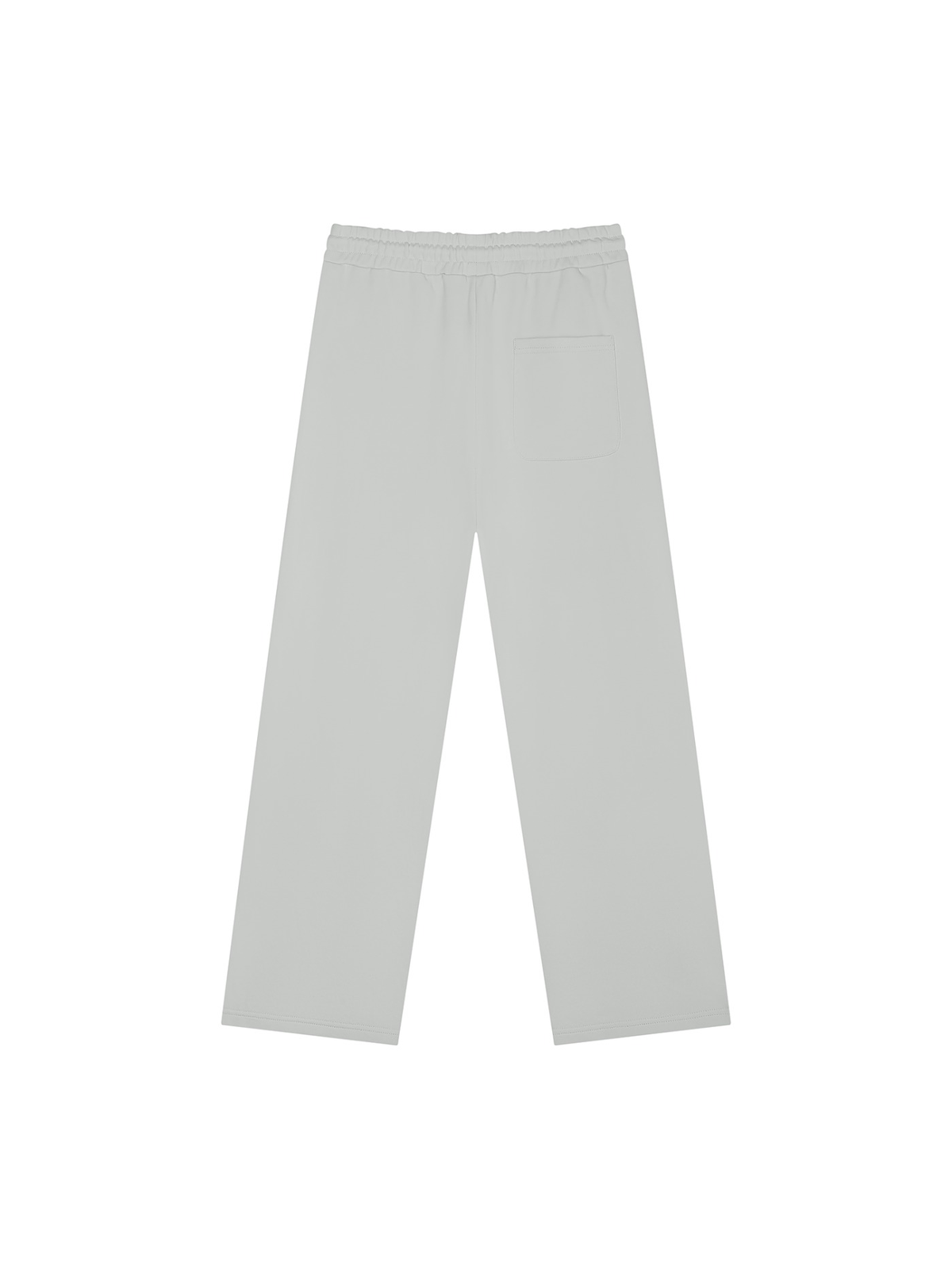 Unisex heavyweight sweatpants in Light Gray, back view on white. Marcel Afters