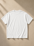 Front of the White Men's Heavyweight Earth Tone T-Shirt, laid flat