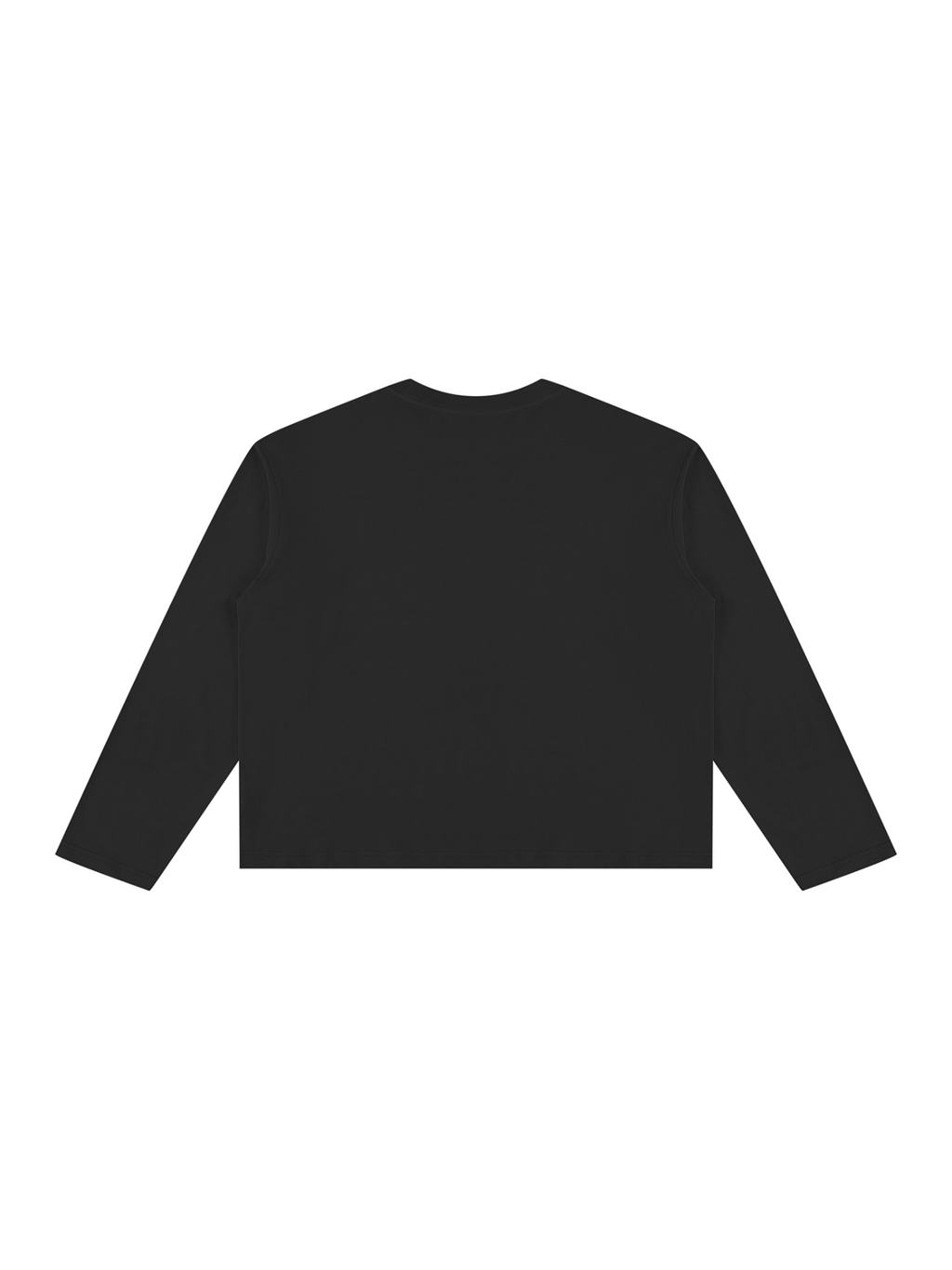 Vintage Wash Long Sleeve Boxy T-Shirt in Black, back view