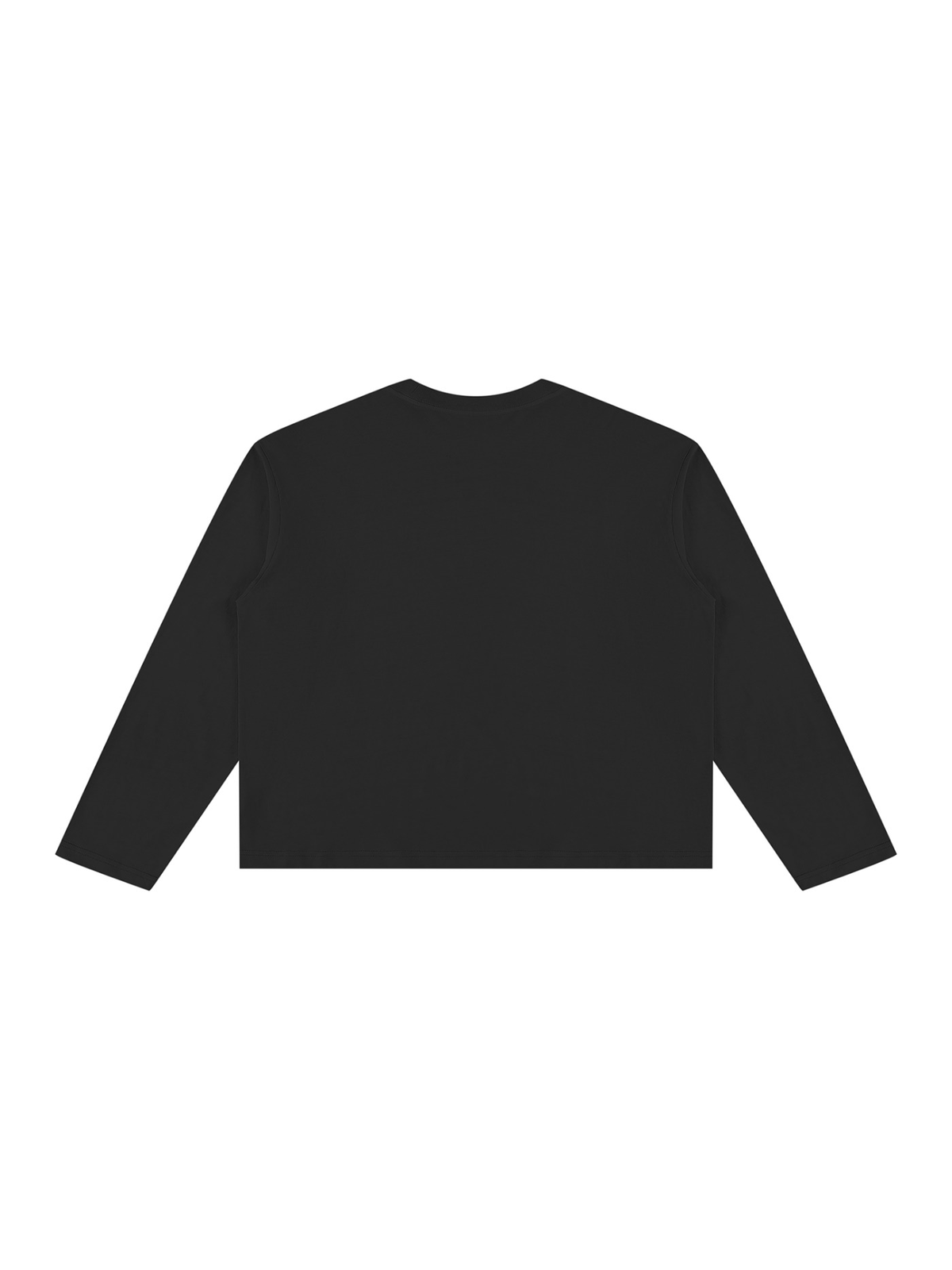 Vintage Wash Long Sleeve Boxy T-Shirt in Black, back view