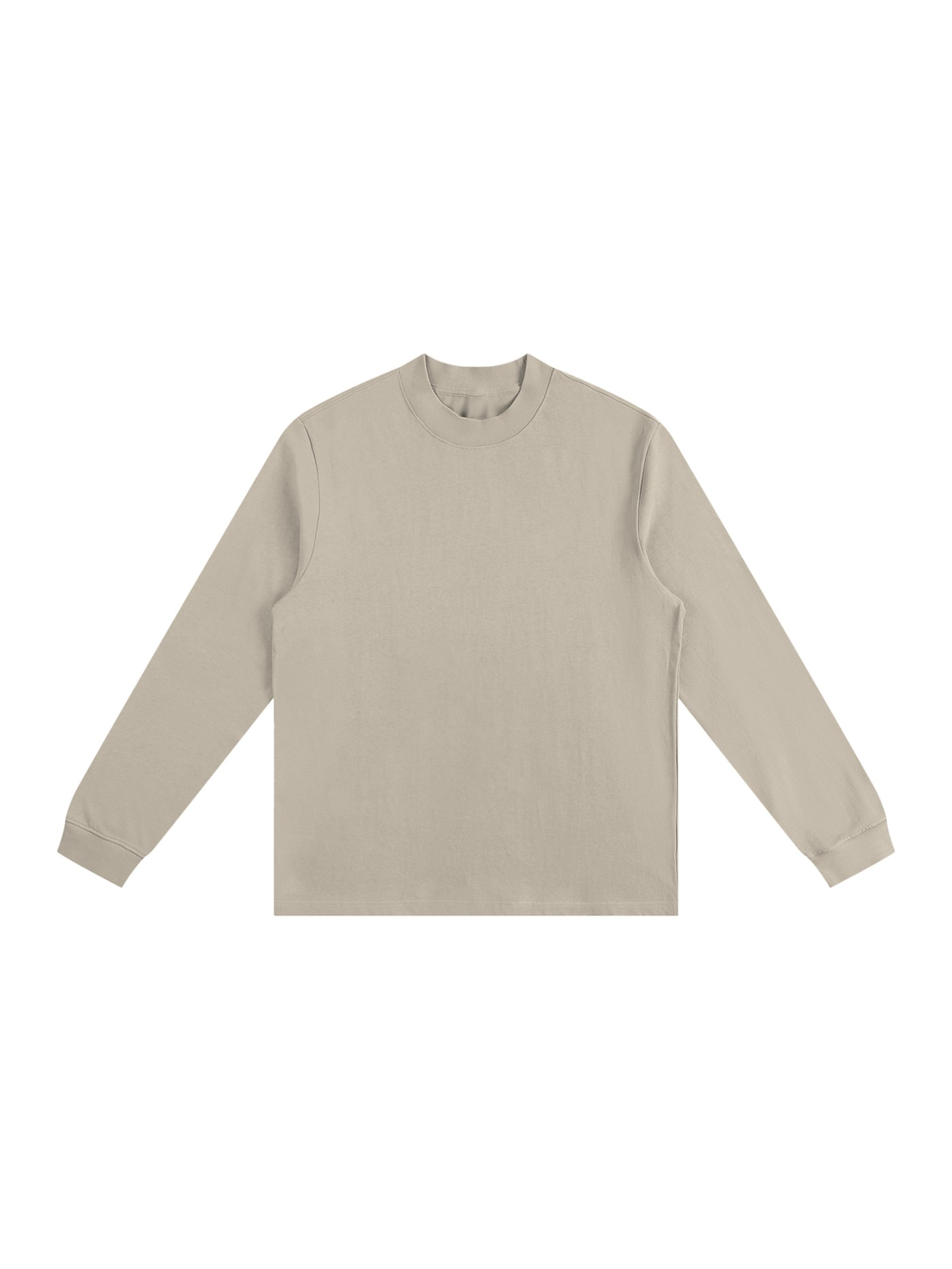 Non-shrink mock neck sweatshirt in Light Apricot, front view
