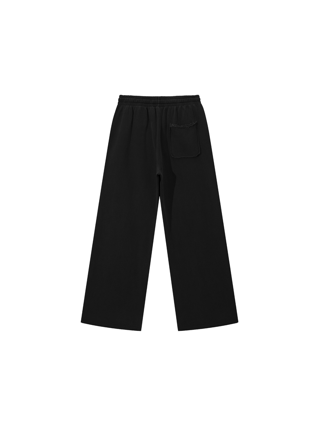Snow Washed Raw Edge Sweatpants in Black, back view