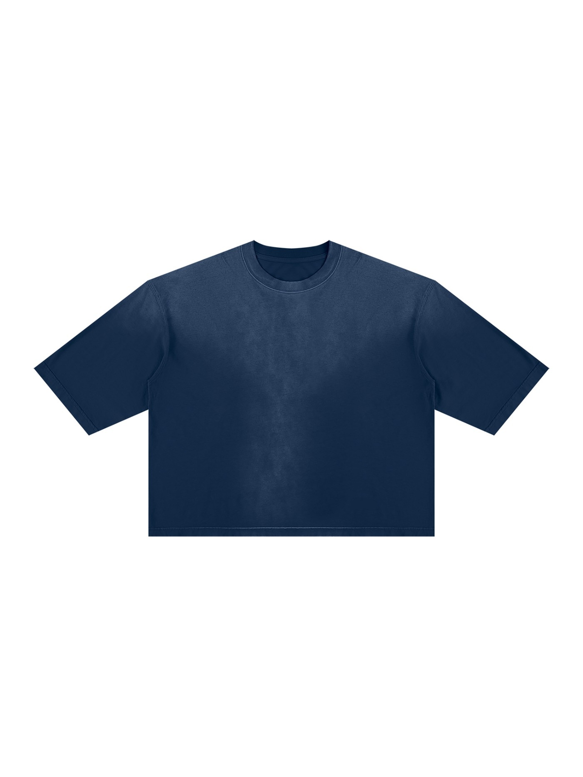 Vintage Wash Sunfade Boxy T-Shirt in Navy Blue, front view