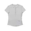 Modal bodycon henley shirt in Gray, front view