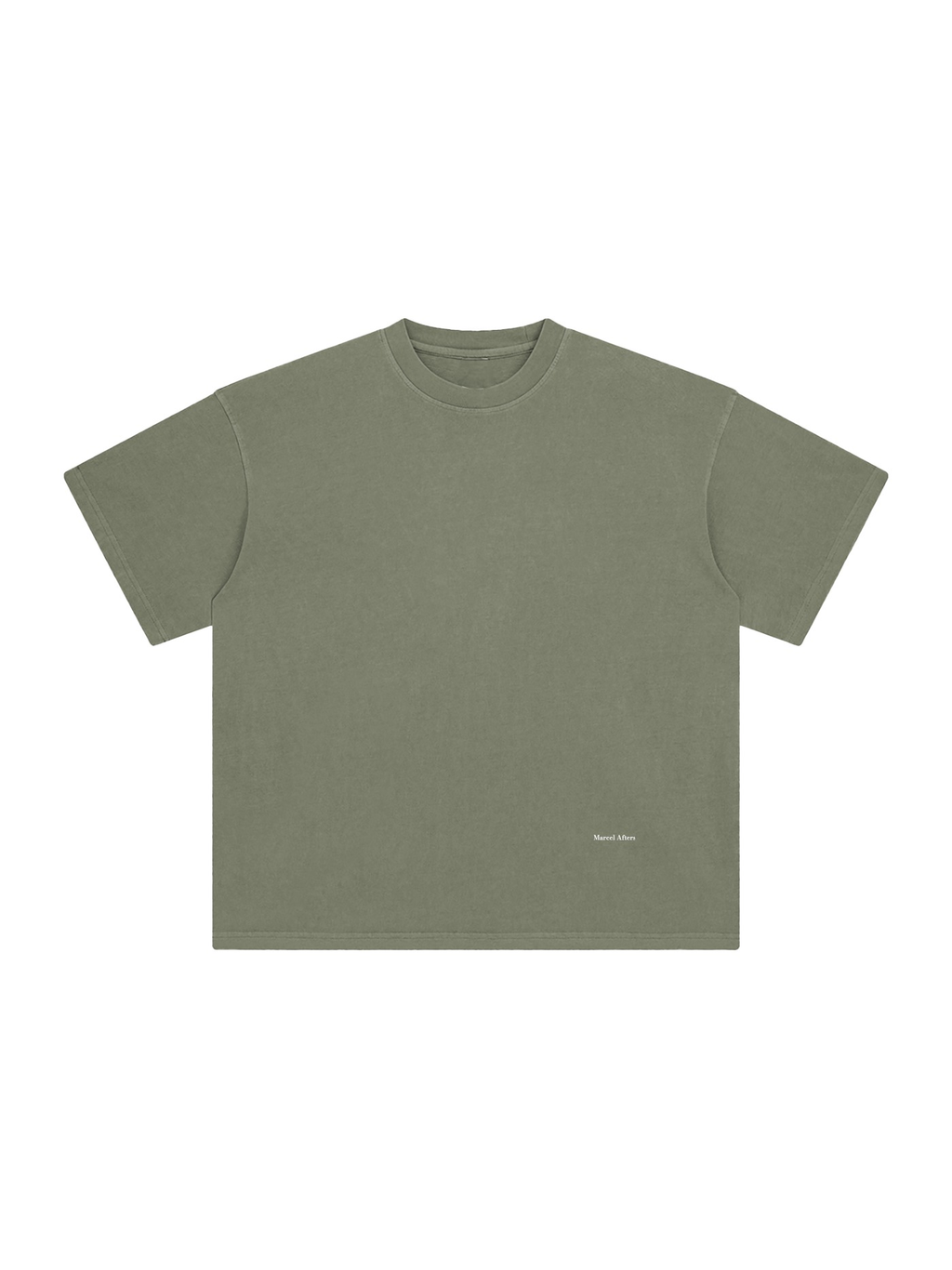 Enzyme Washed T-Shirt in Gray Green, front view