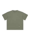 Enzyme Washed T-Shirt in Gray Green, front view