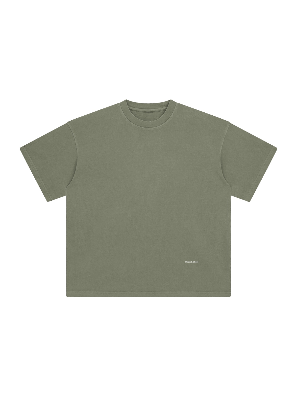 Enzyme Washed T-Shirt in Gray Green, front view