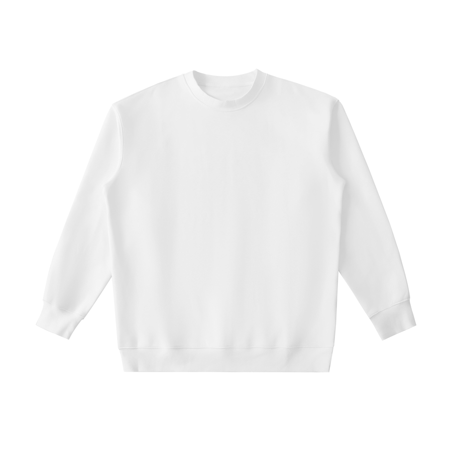 Essential heavyweight crewneck sweatshirt in White, front view