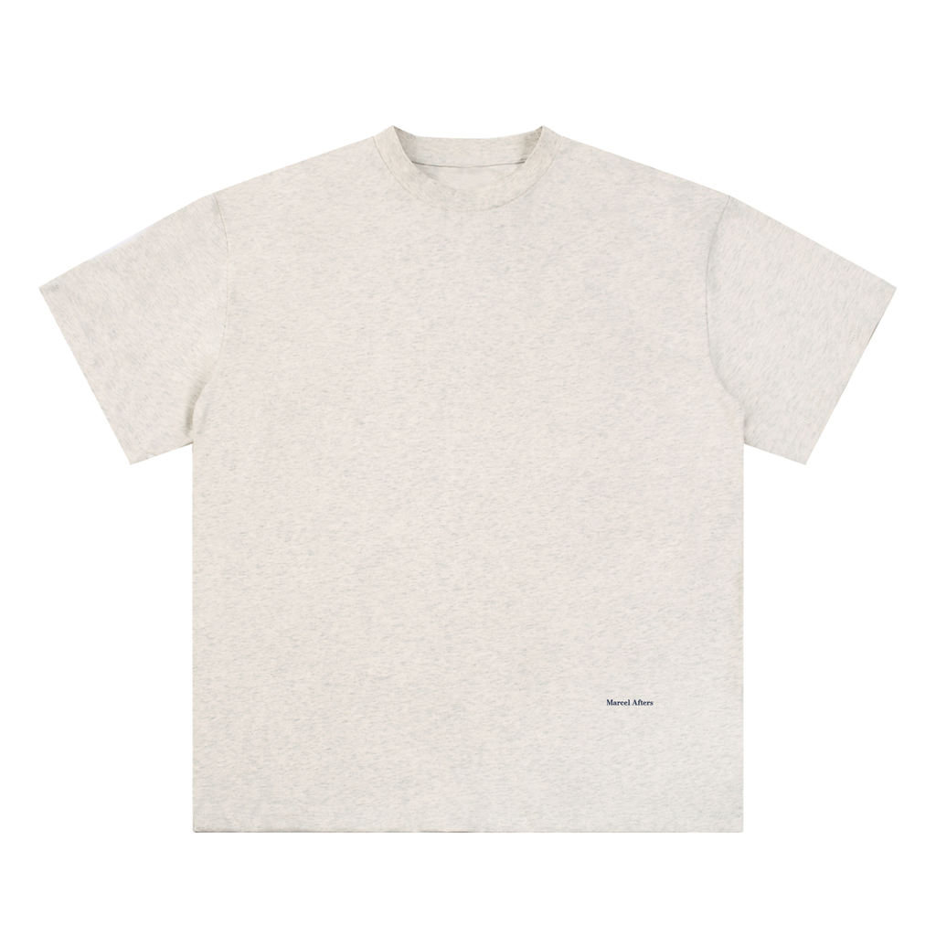 Essential cotton t-shirt in Oat Gray, front view
