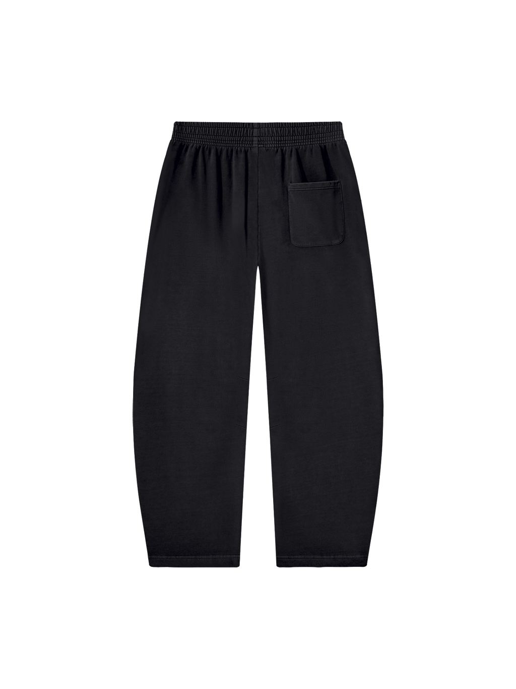 Vintage washed barrel leg sweatpants in Black, back view
