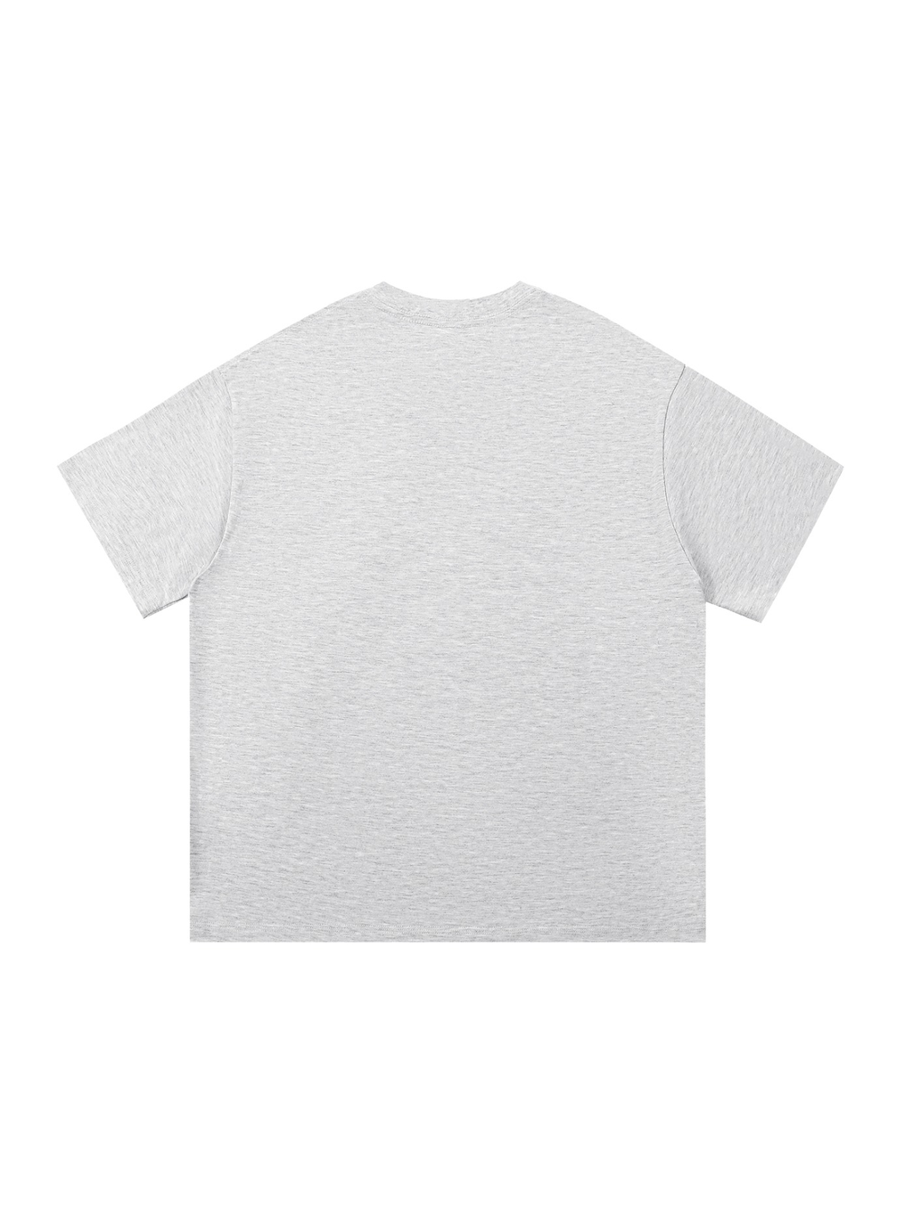 Unisex cotton t-shirt in White Gray, back view on white. Marcel Afters