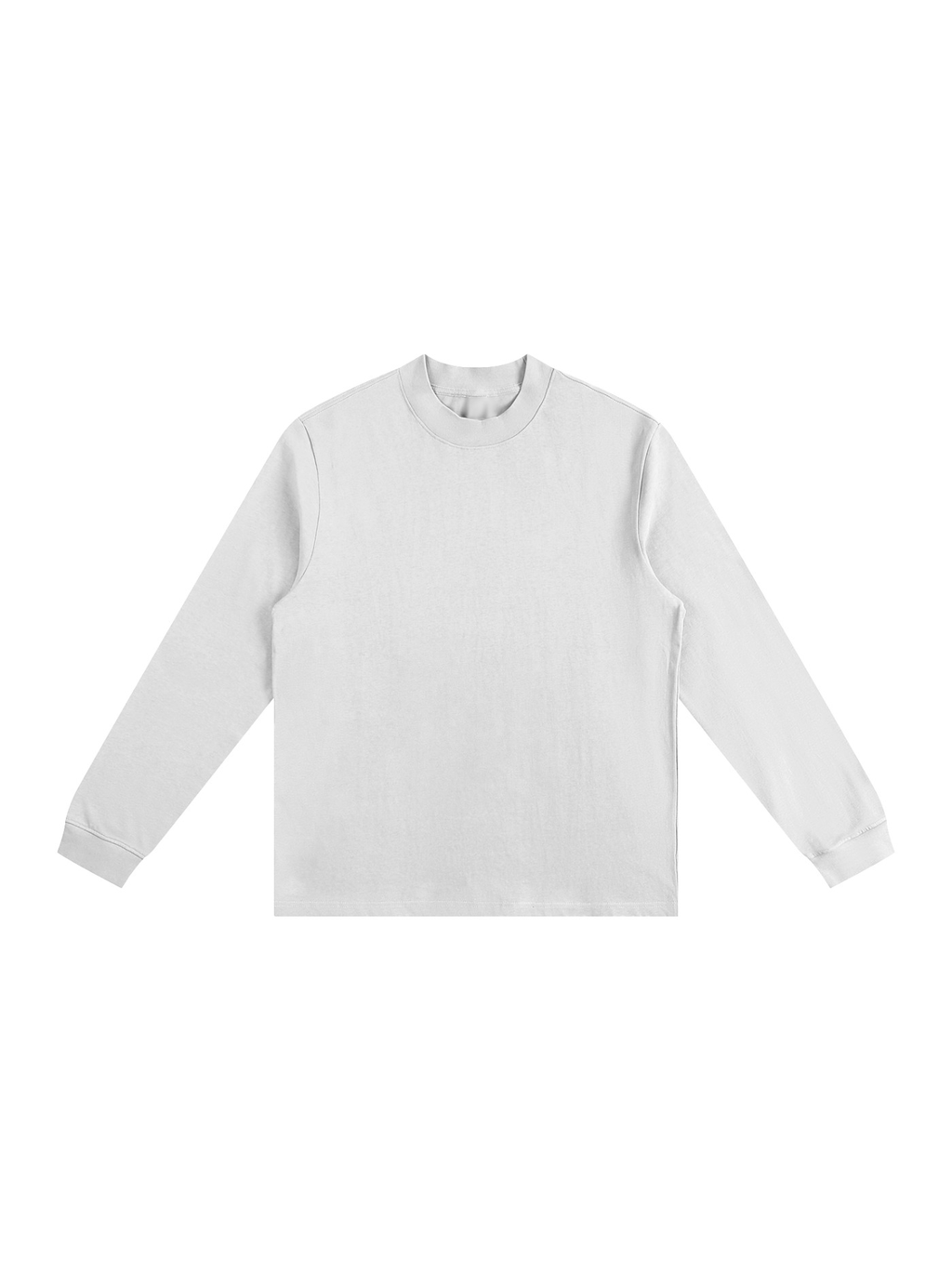 Non-shrink mock neck sweatshirt in White, front view