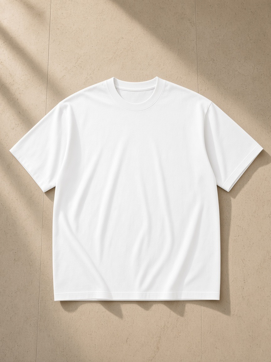 Heavyweight Loose Fit T-Shirt in White, front view