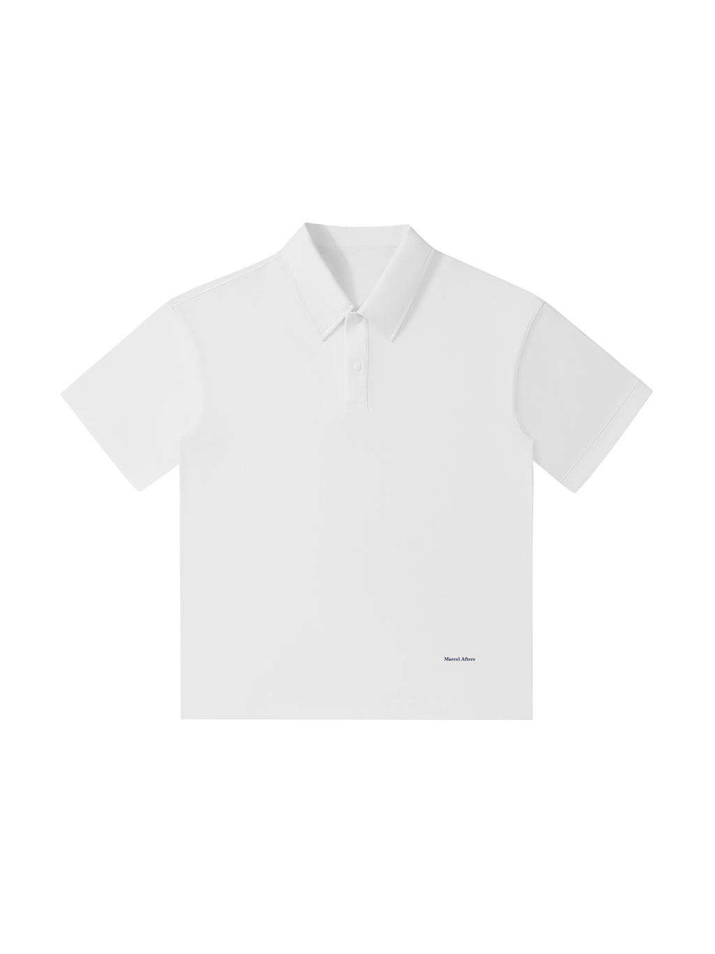 Drop Shoulder Short-Sleeve Polo White