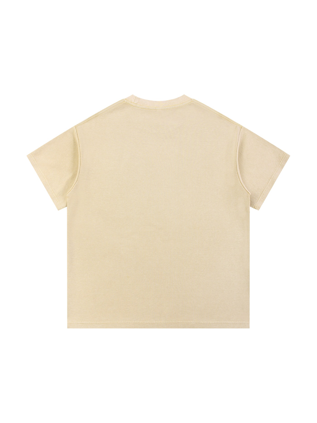Mineral Wash Waffle Knit T-Shirt in Light Apricot, back view