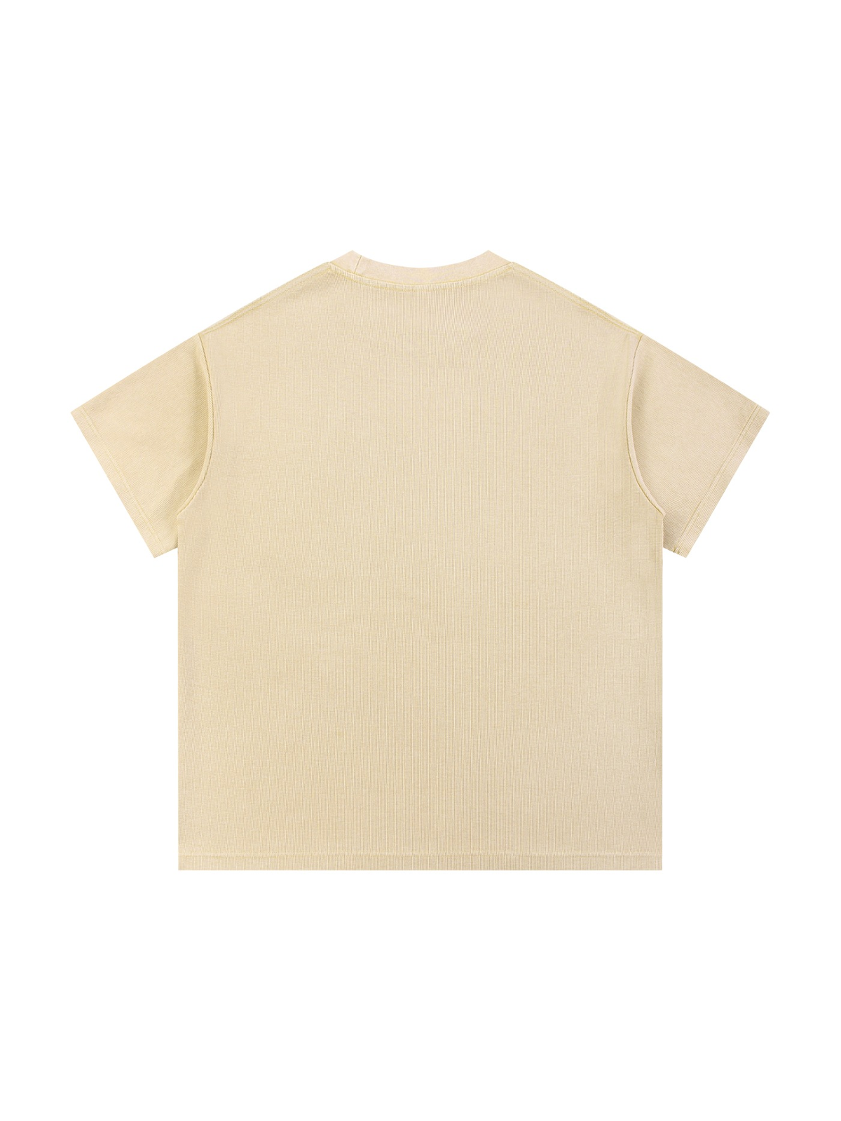 Mineral Wash Waffle Knit T-Shirt in Light Apricot, back view