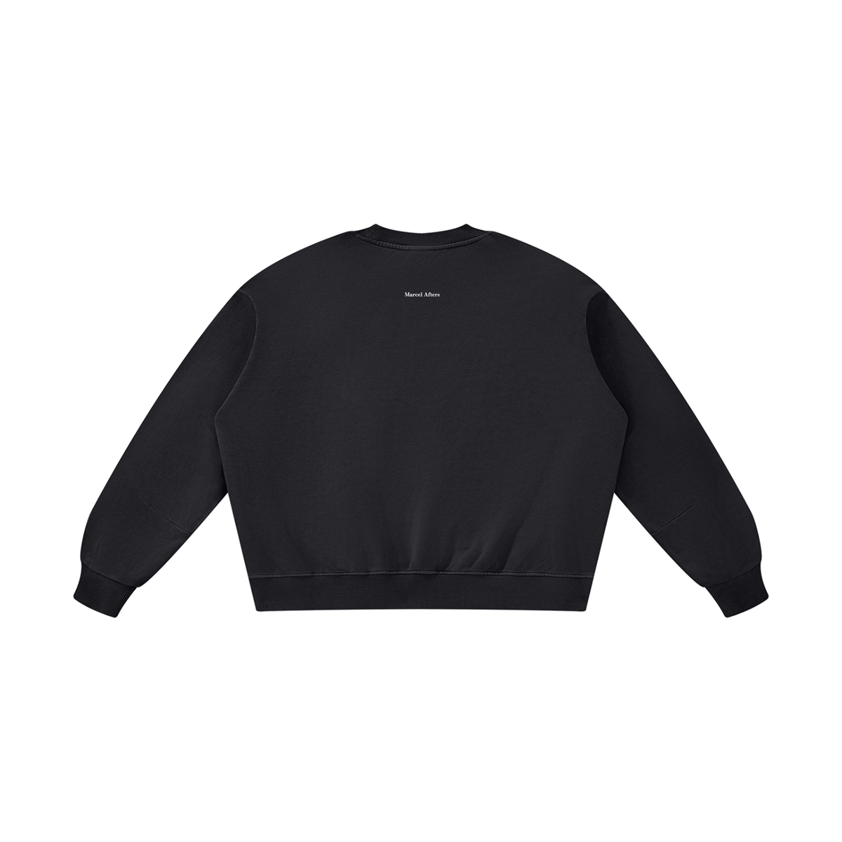 Boxy Vintage Washed Sweatshirt in Black, back view