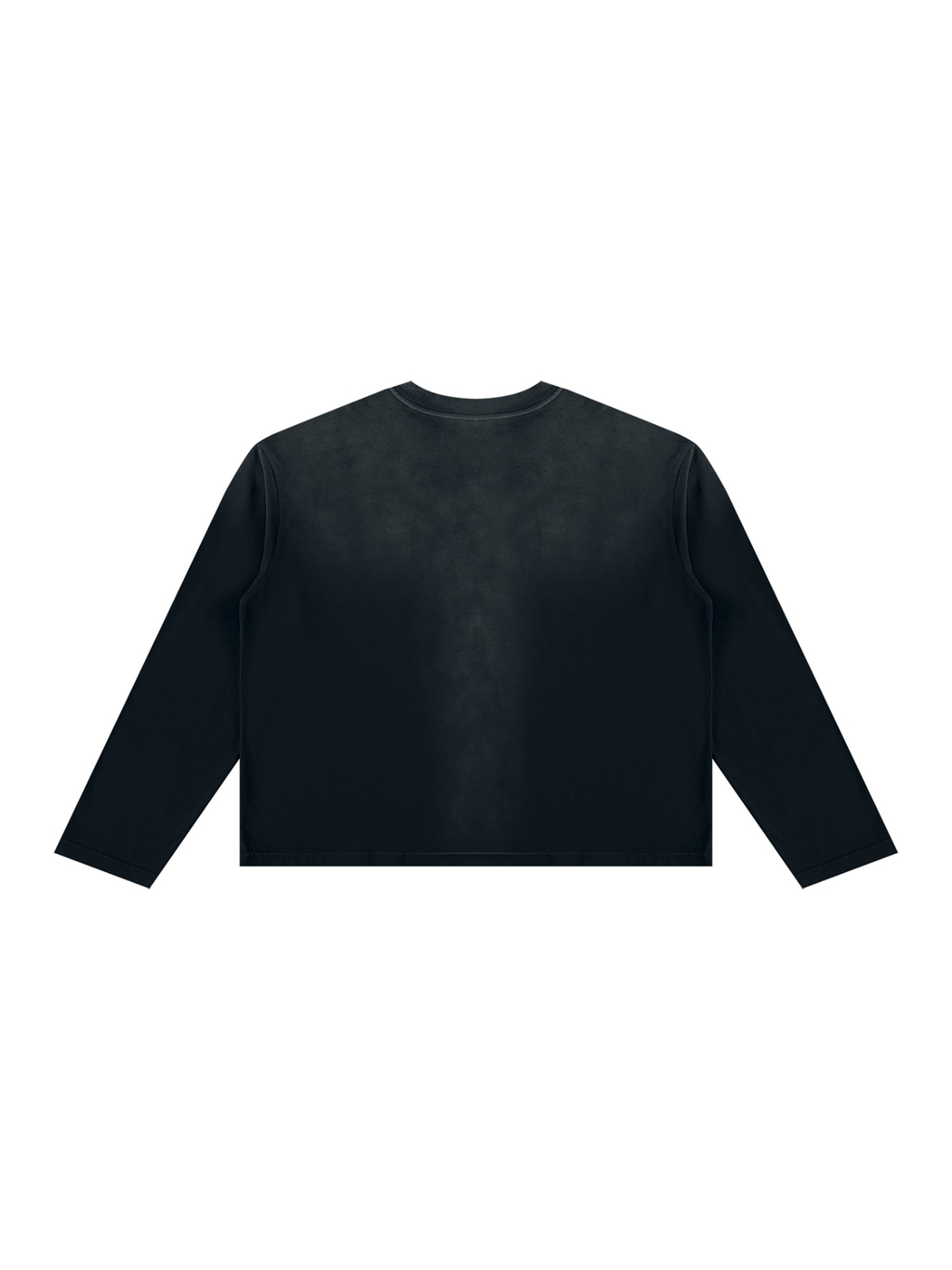 Sunfade boxy long sleeve t-shirt in Black, back view