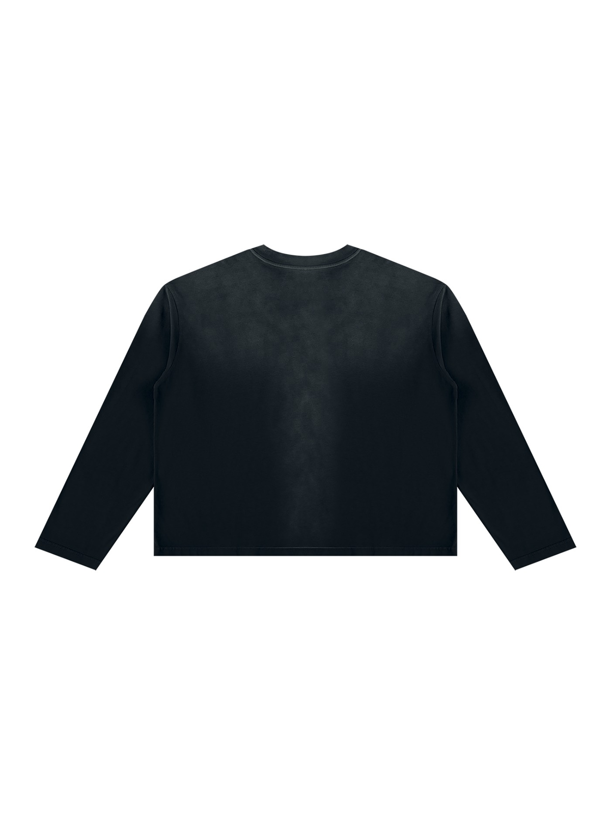 Sunfade boxy long sleeve t-shirt in Black, back view
