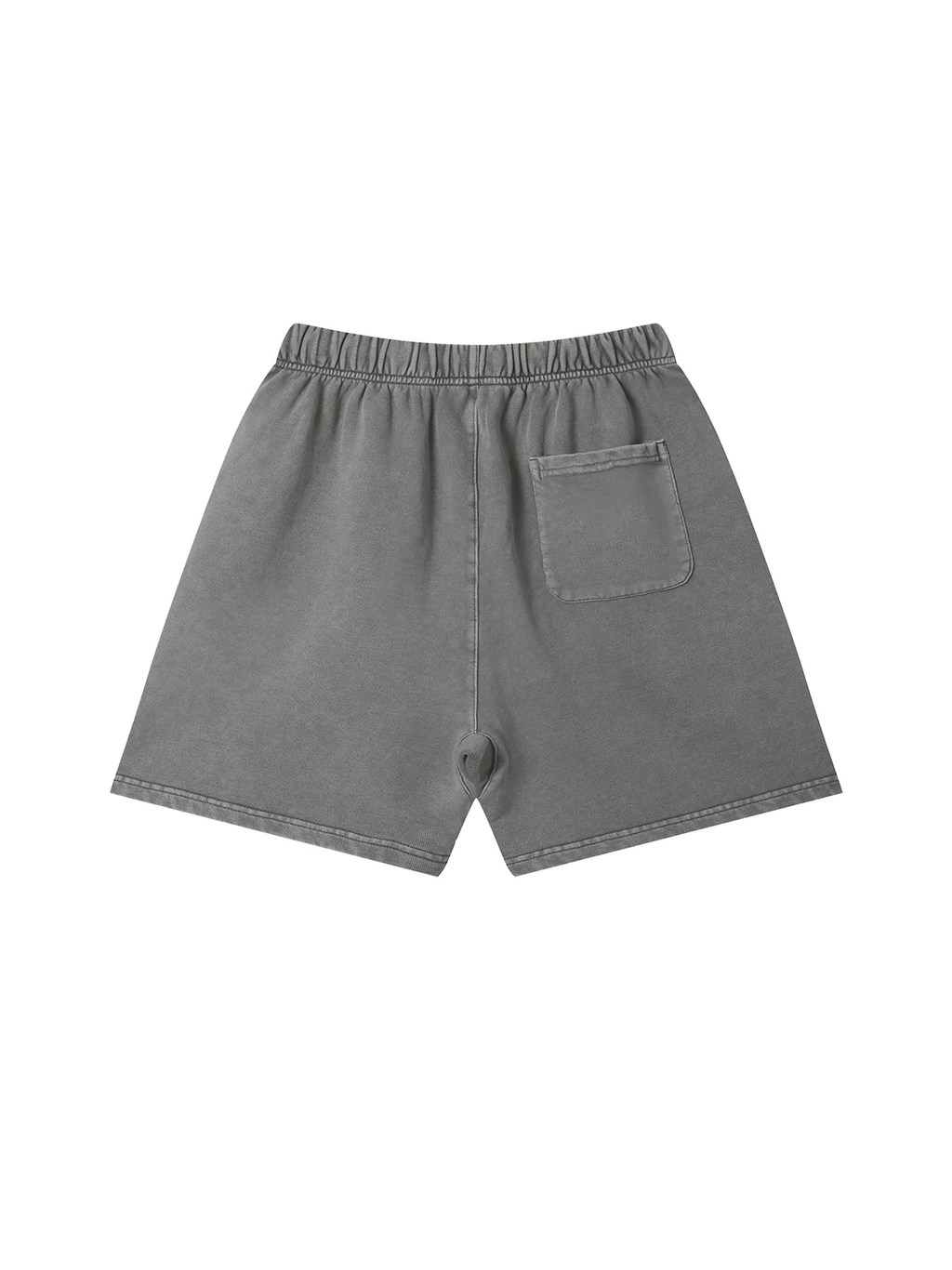 Vintage Wash Cotton Shorts in Dark Gray, back view