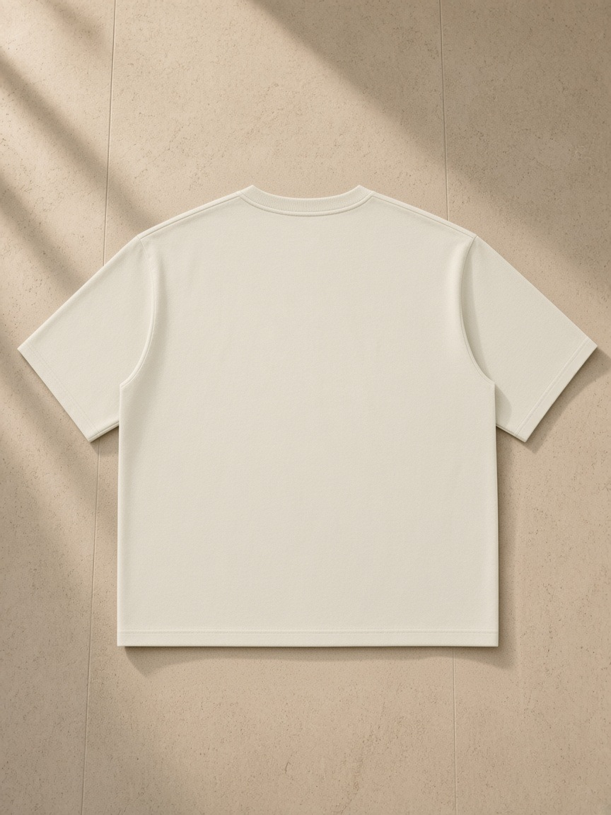 Back of the Gray Women's Heavyweight Boxy T-Shirt, laid flat