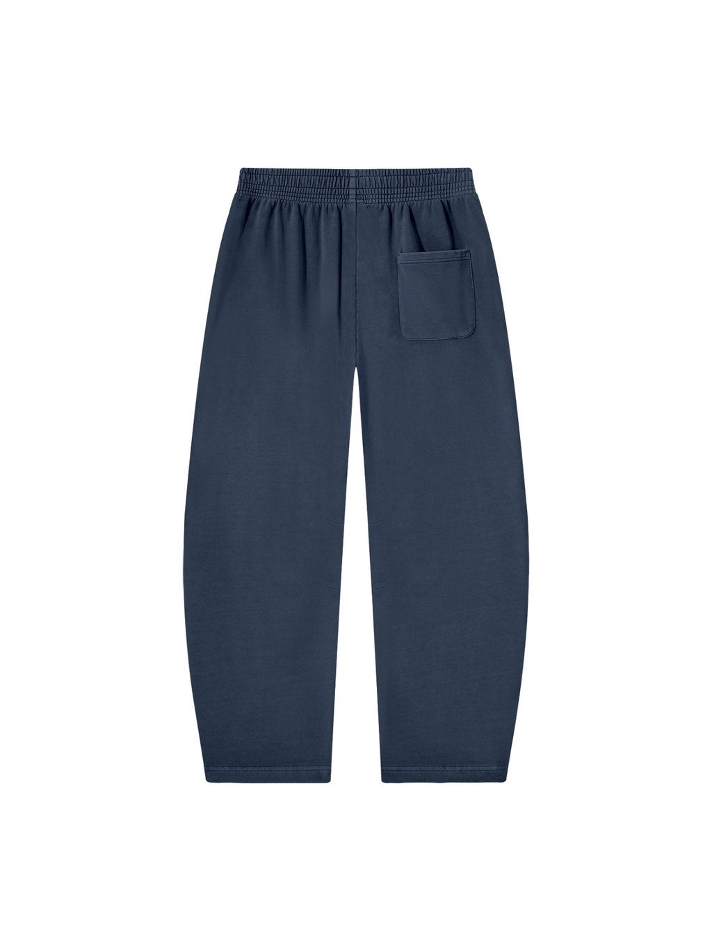 Vintage washed barrel leg sweatpants in Navy Blue, back view