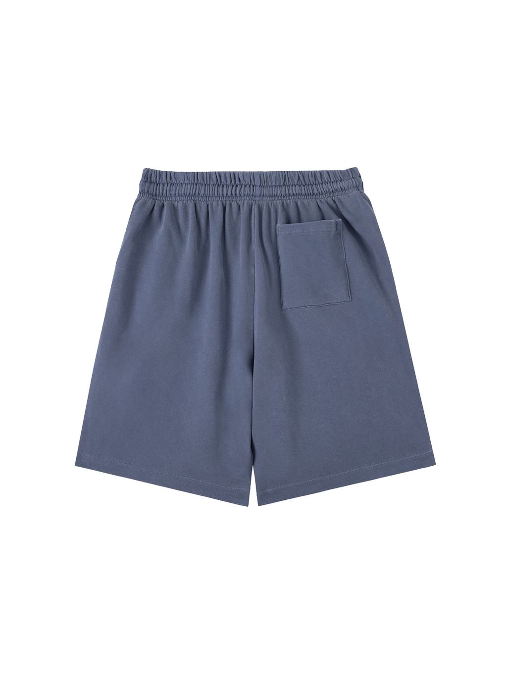 Vintage wash cotton shorts in Navy Blue, back view