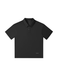 Drop Shoulder Short-Sleeve Polo Black