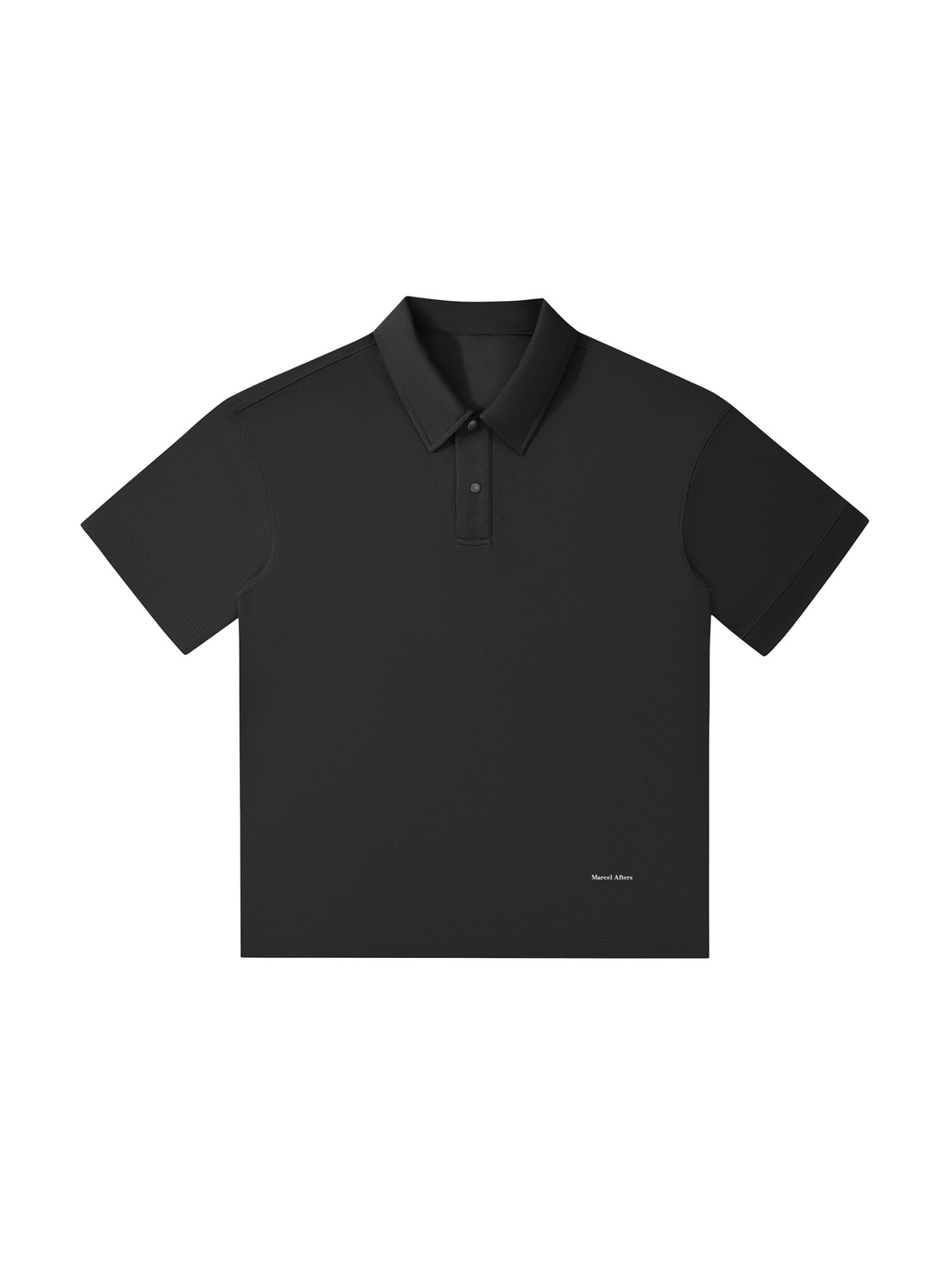 Drop Shoulder Short-Sleeve Polo Black