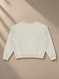 Raw edge crewneck sweatshirt in Khaki Green, back view