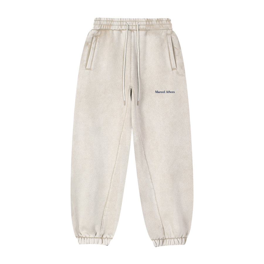 Fleeced Jogger Sweatpants in Mild Apricot, front view