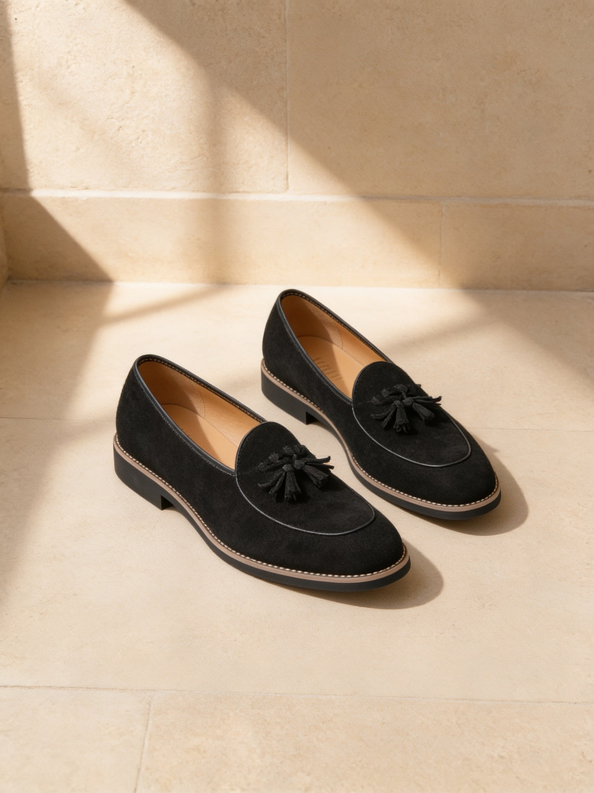 The Plus One Tassel Loafer, limestone studio