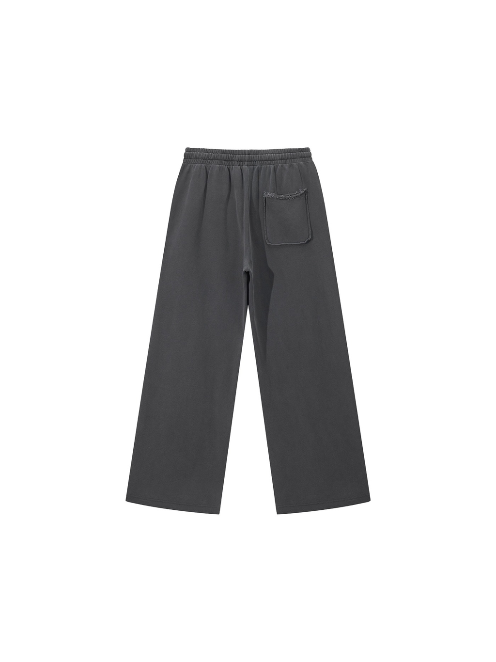 Snow Washed Raw Edge Sweatpants in Dark Gray, back view
