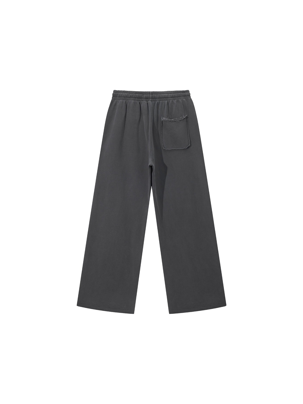 Snow Washed Raw Edge Sweatpants in Dark Gray, back view