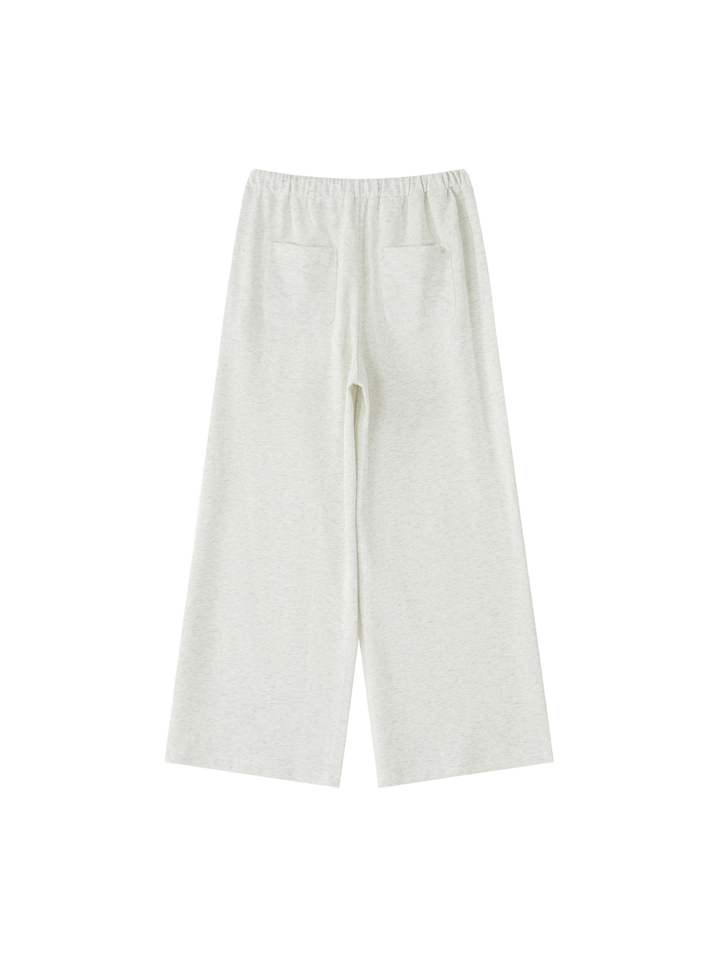 Women's wide leg sweatpants in Oat Gray, back view on white. Marcel Afters