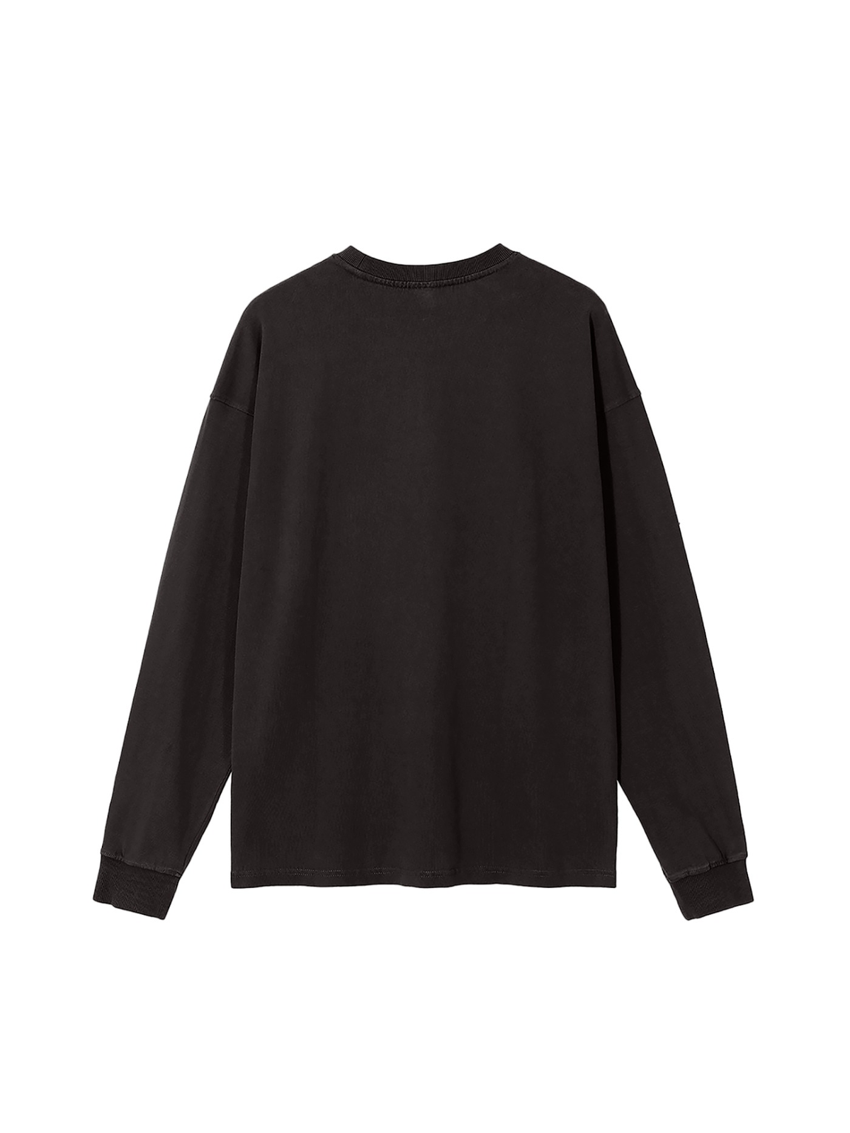 Vintage Washed Long Sleeve T-Shirt in Vintage Black, back view
