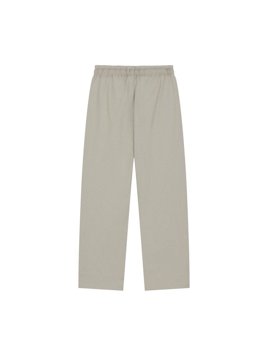 Unisex straight-leg sweatpants in Light Gray, back view on white. Marcel Afters