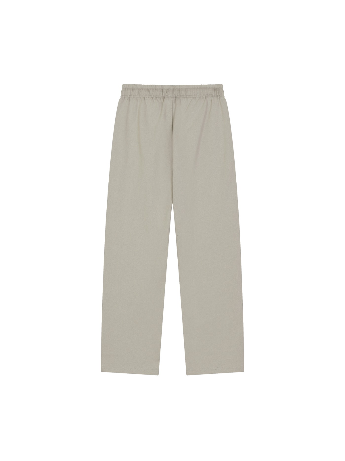 Unisex straight-leg sweatpants in Light Gray, back view on white. Marcel Afters