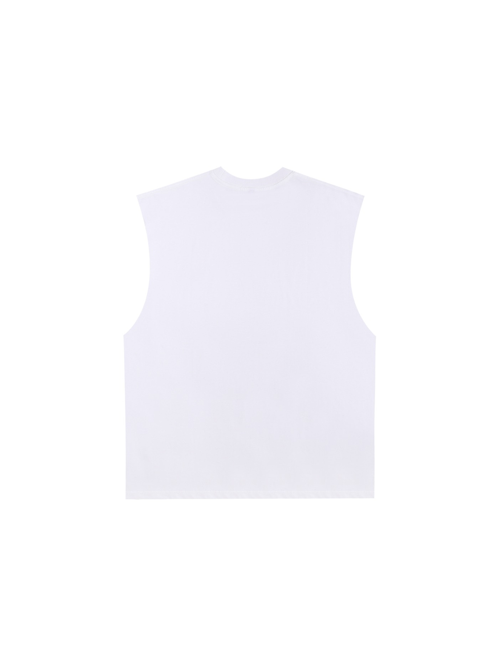 Raw edge cotton tank top in White, back view