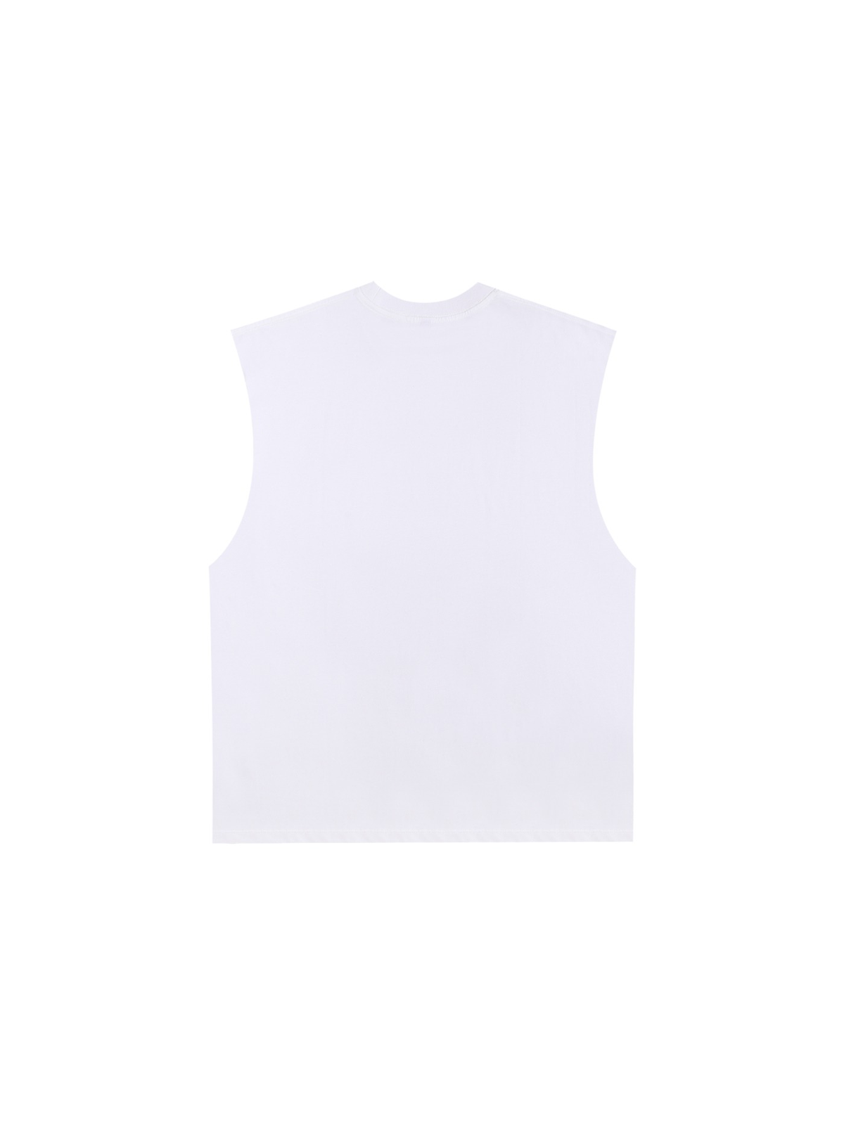 Raw edge cotton tank top in White, back view