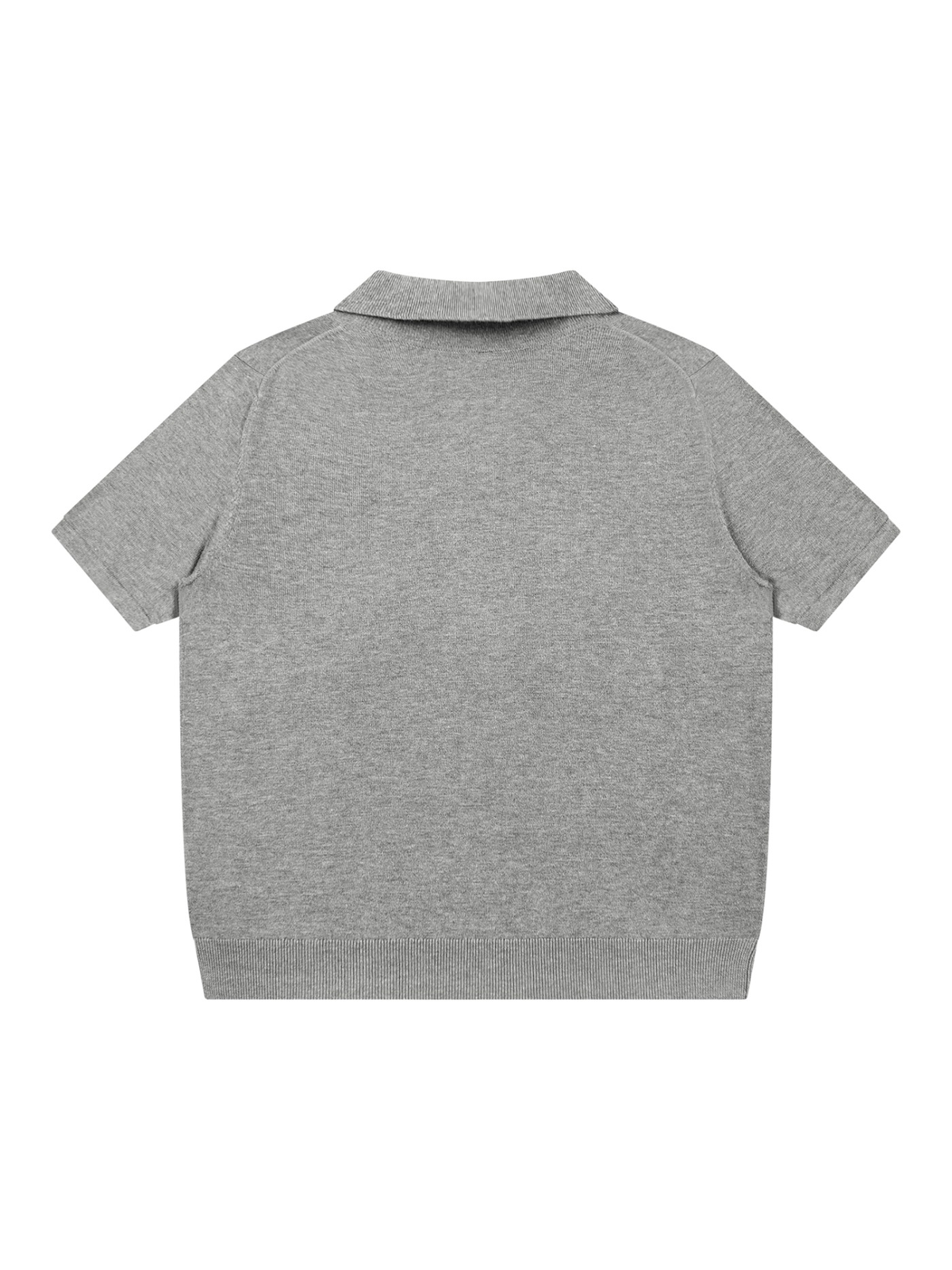 Unisex Heavyweight Oversized Polo Shirt Flower Gray