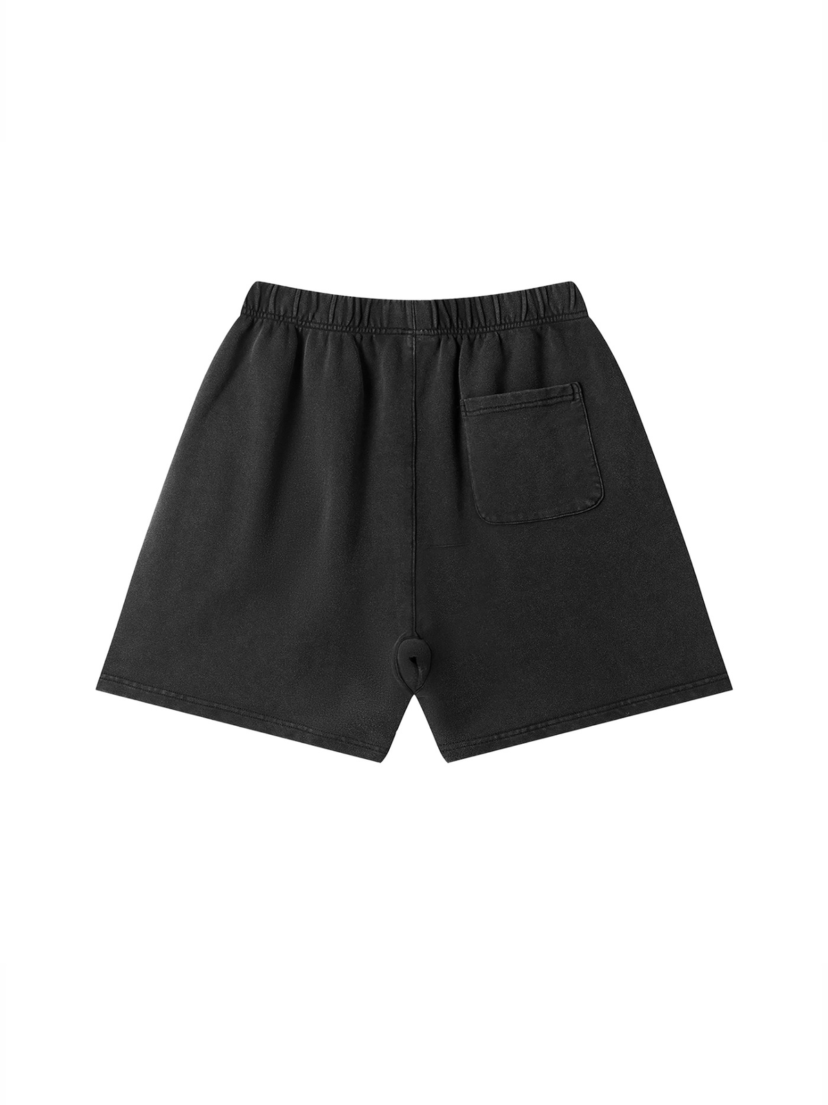 Vintage Wash Cotton Shorts in Black, back view