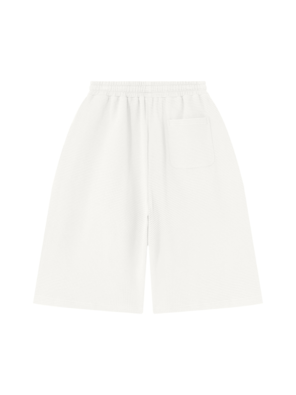 Waffle shorts in White, back view